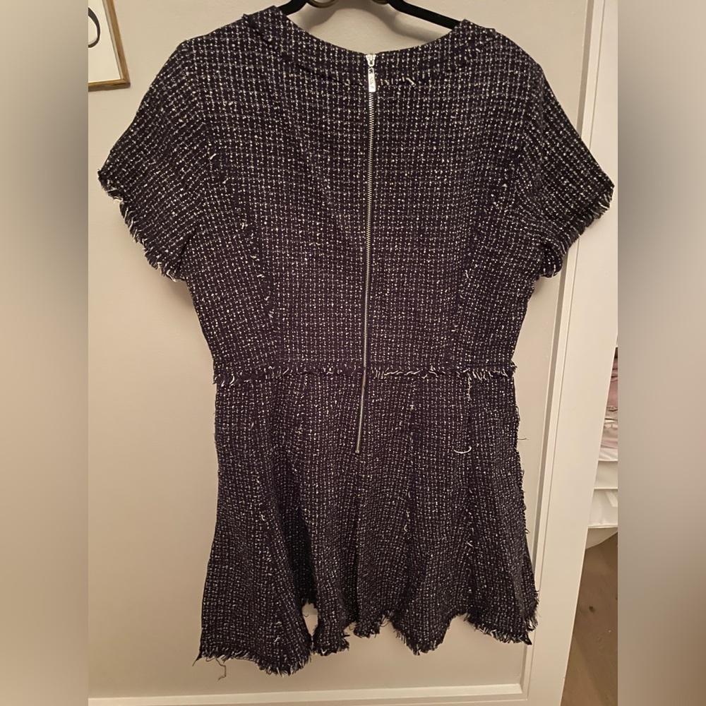 Eliza J Black and White Tweed Mini Dress